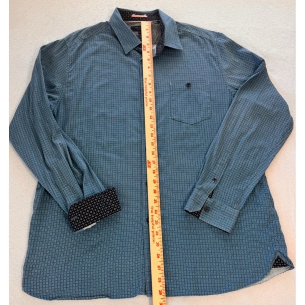 Ted Baker London Button Down Shirt Mens 6/XL Blue Longsleeve Button Down - Picture 13 of 16